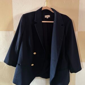 ✨ LOFT Navy Blue Blazer w/ Gold Buttons ✨